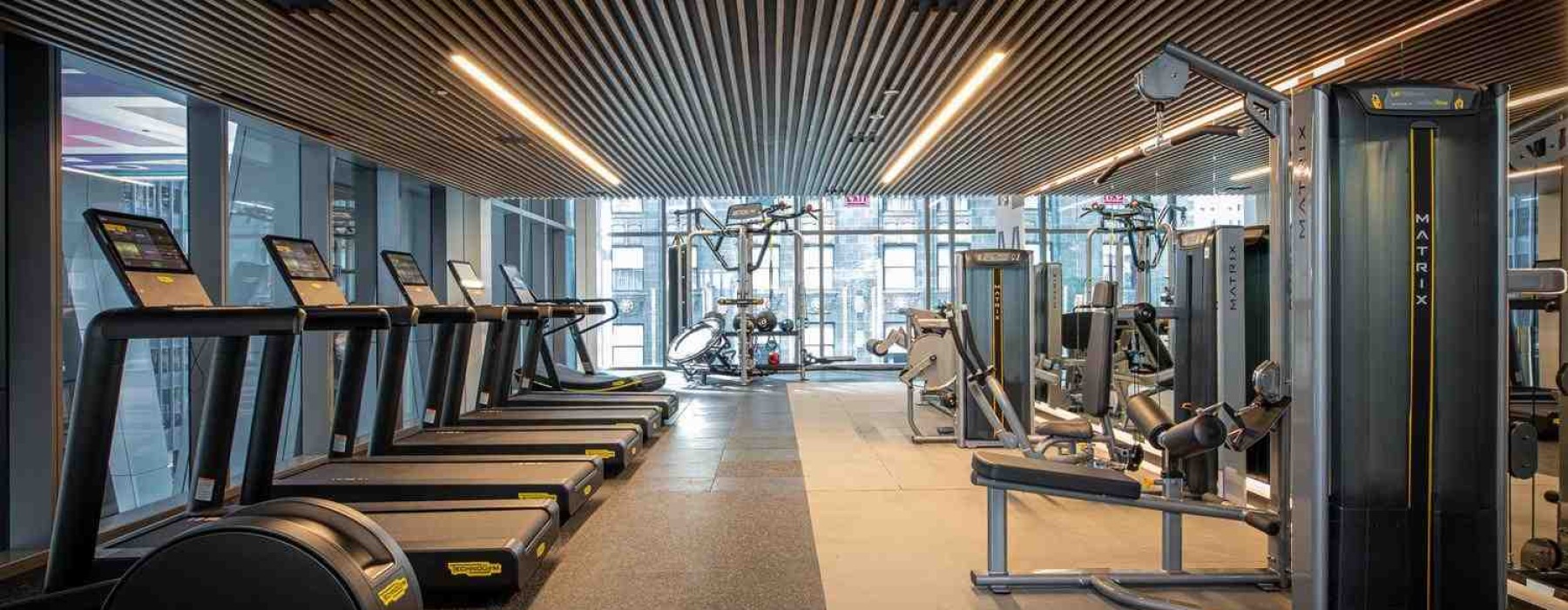 state-of-art fitness center interior luxury modern