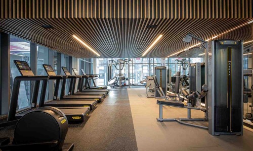 state-of-art fitness center interior luxury modern