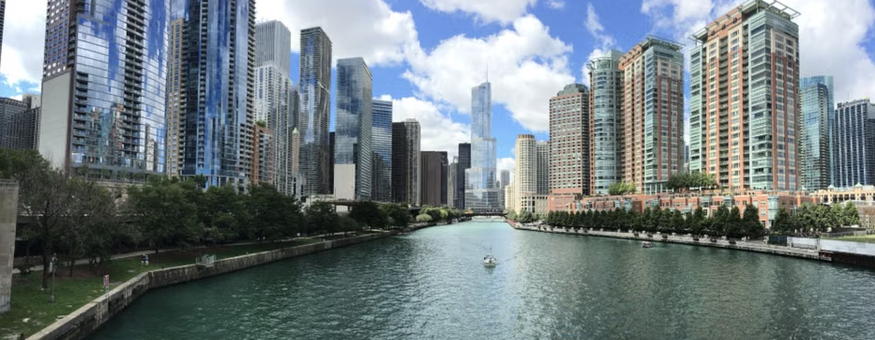 modern Chicago skyline along the riverEdit ImageAdd to chat Image Alt Text: modern Chicago skyline along the river